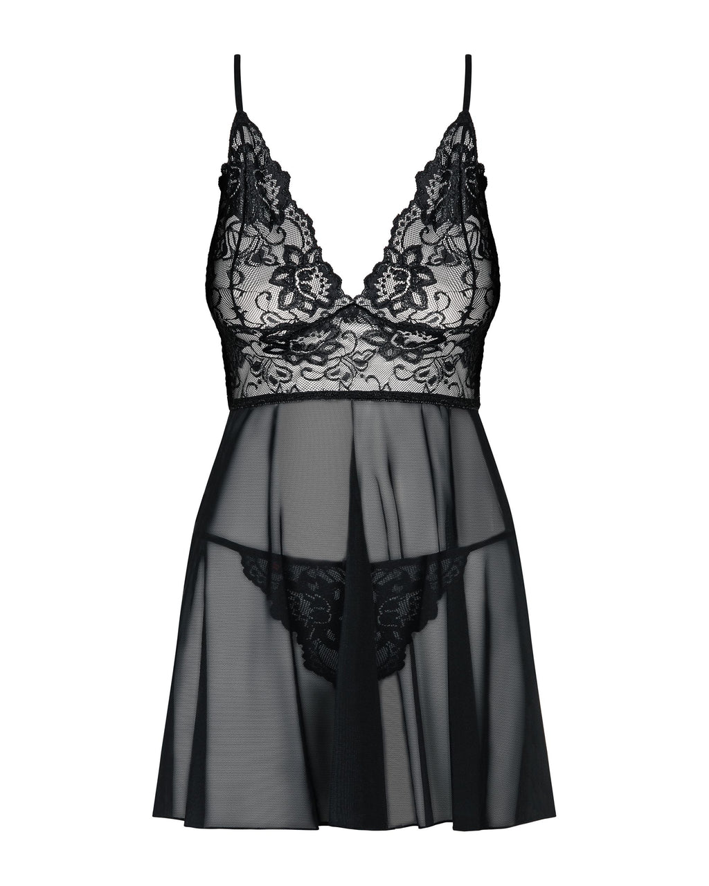 Obsessive - Idillia Babydoll und Tanga - Schwarz