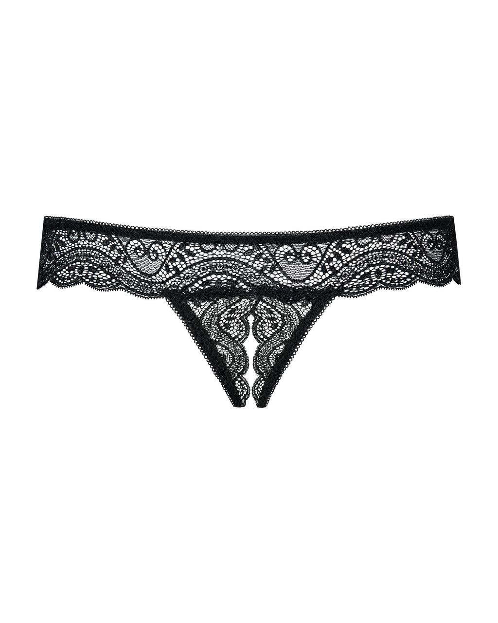 Obsessive - Miamor String Met Open Kruisje - Zwart