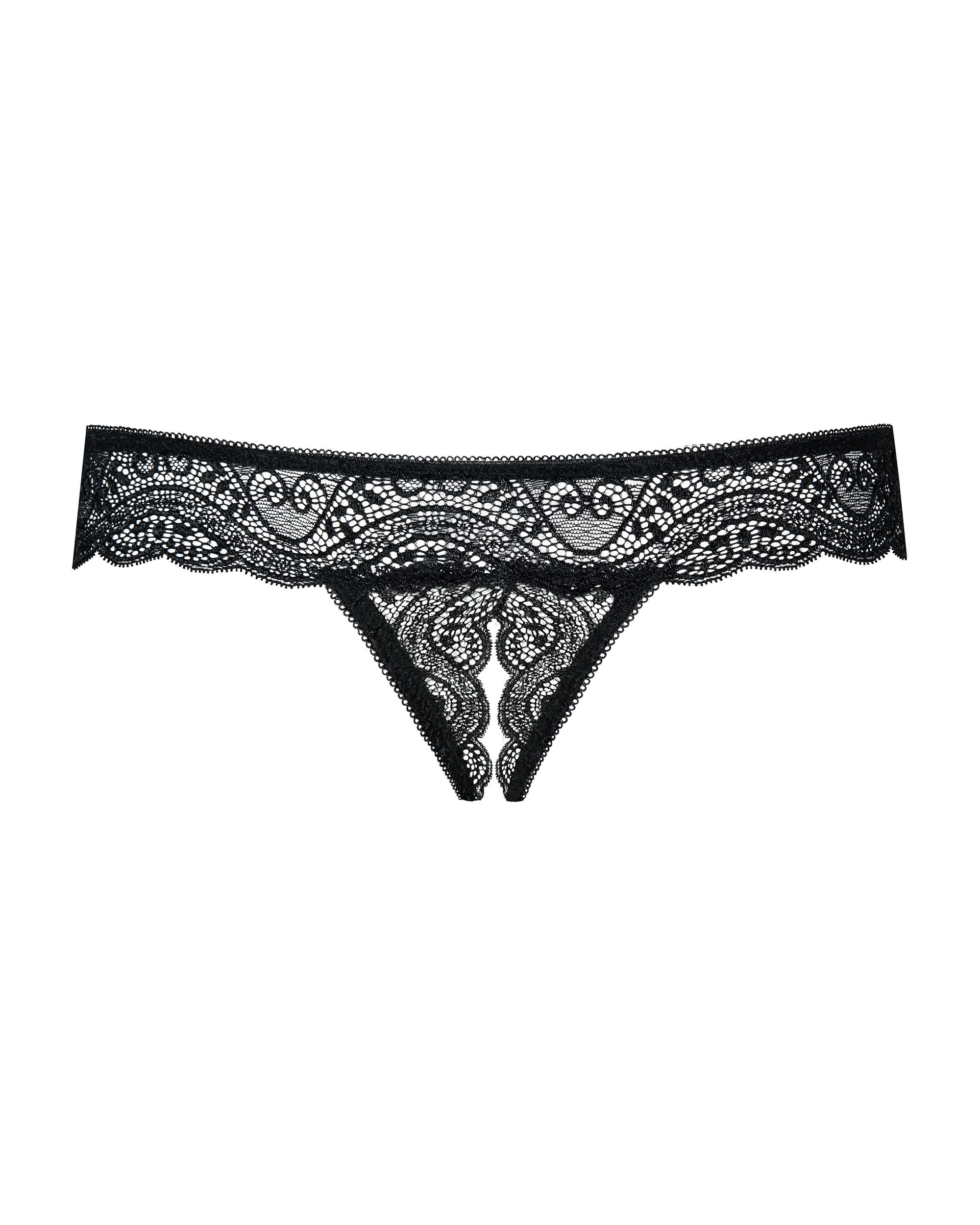 Obsessive - Miamor String Met Open Kruisje - Zwart