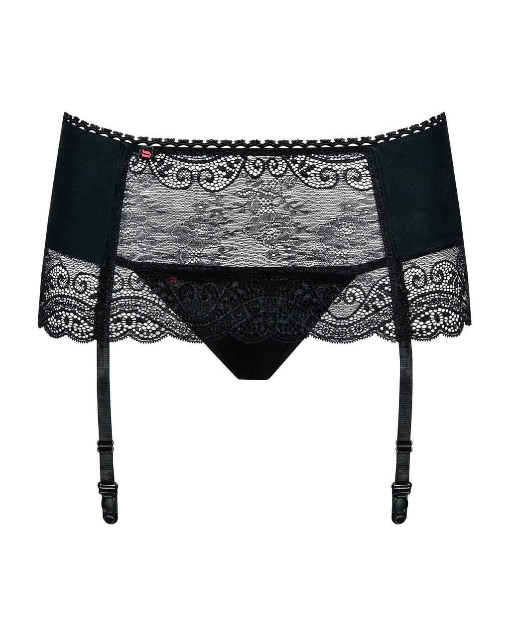 Obsessive - Miamor Jarretel Gordel Met String - Zwart