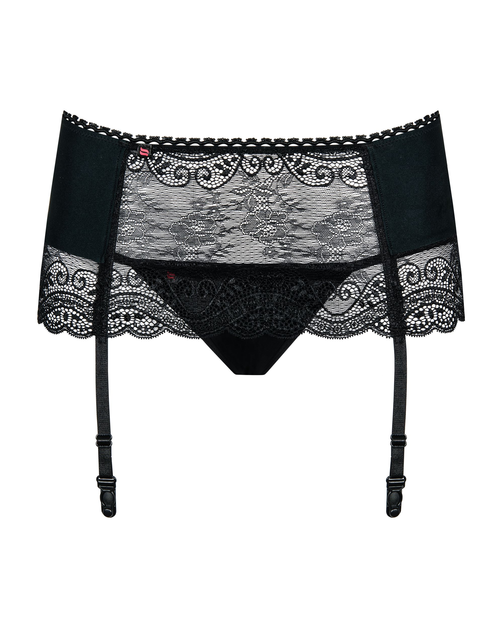 Obsessive - Miamor Jarretel Gordel Met String - Zwart