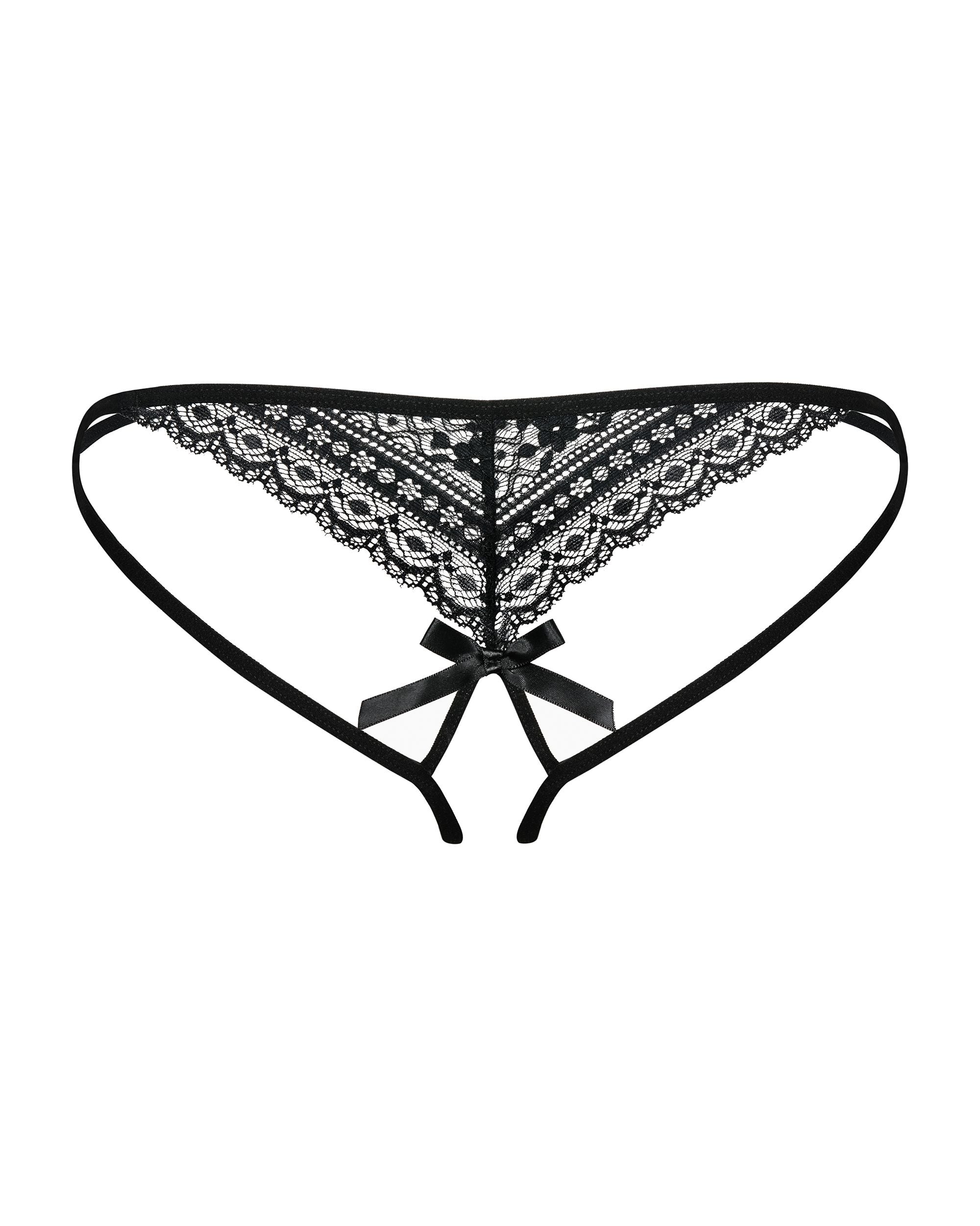 Obsessive - Picantina Tanga mit offenem Schritt - Schwarz