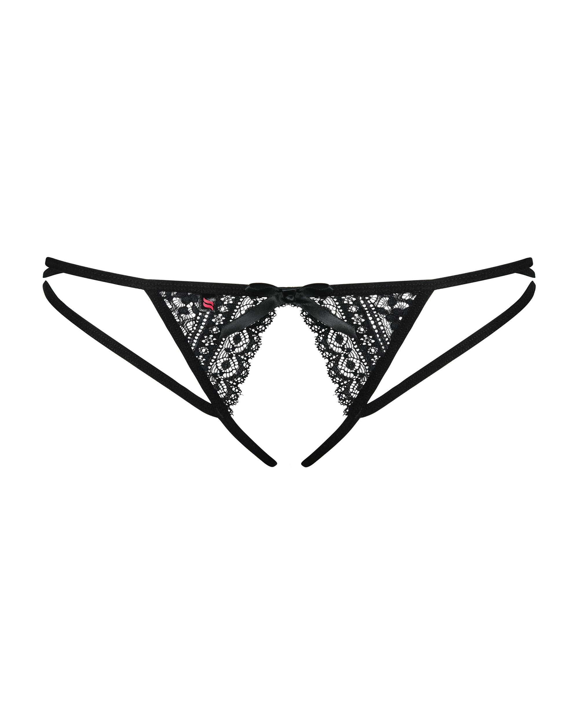 Obsessive - Picantina Tanga mit offenem Schritt - Schwarz