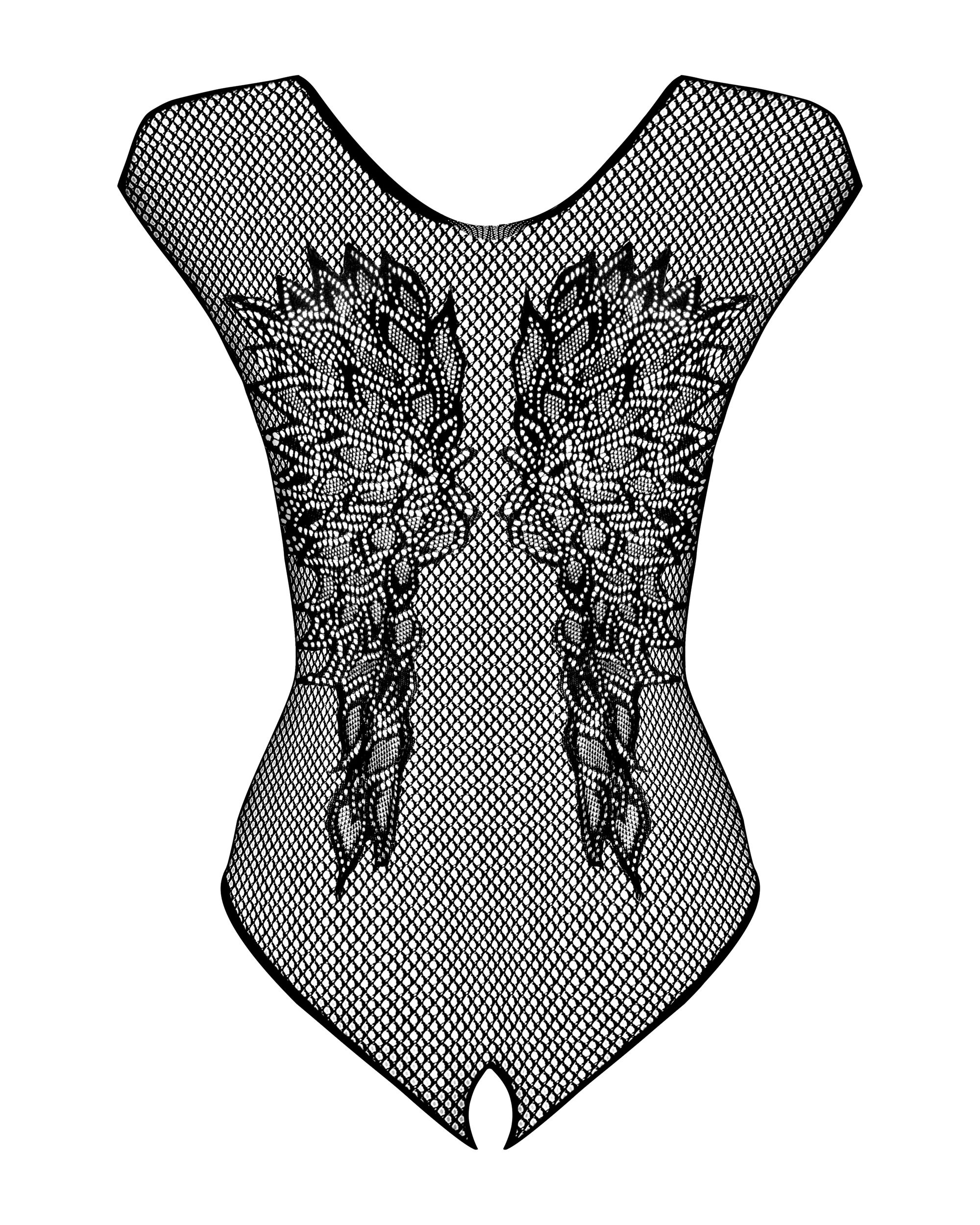 Obsessive - Netzstoff-Body mit offenem Intimbereich