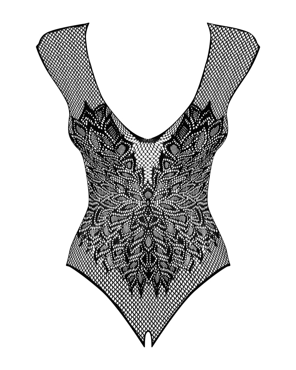 Obsessive - Netzstoff-Body mit offenem Intimbereich