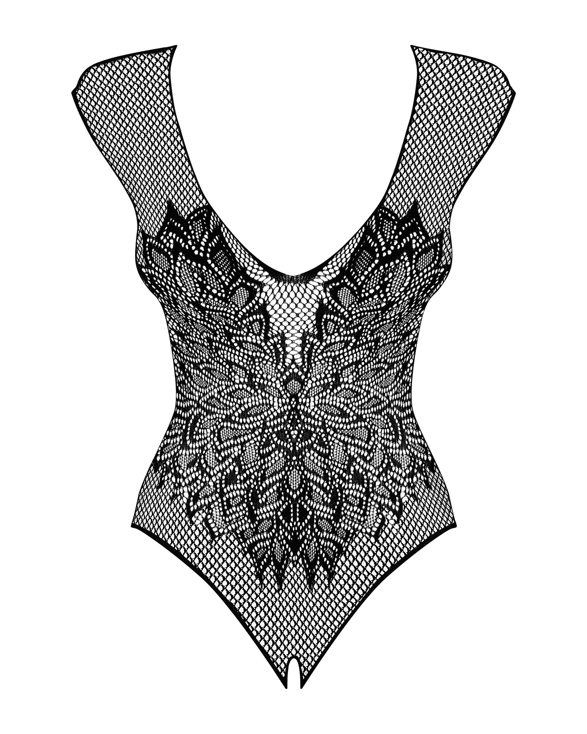 Obsessive - Netzstoff-Body mit offenem Intimbereich