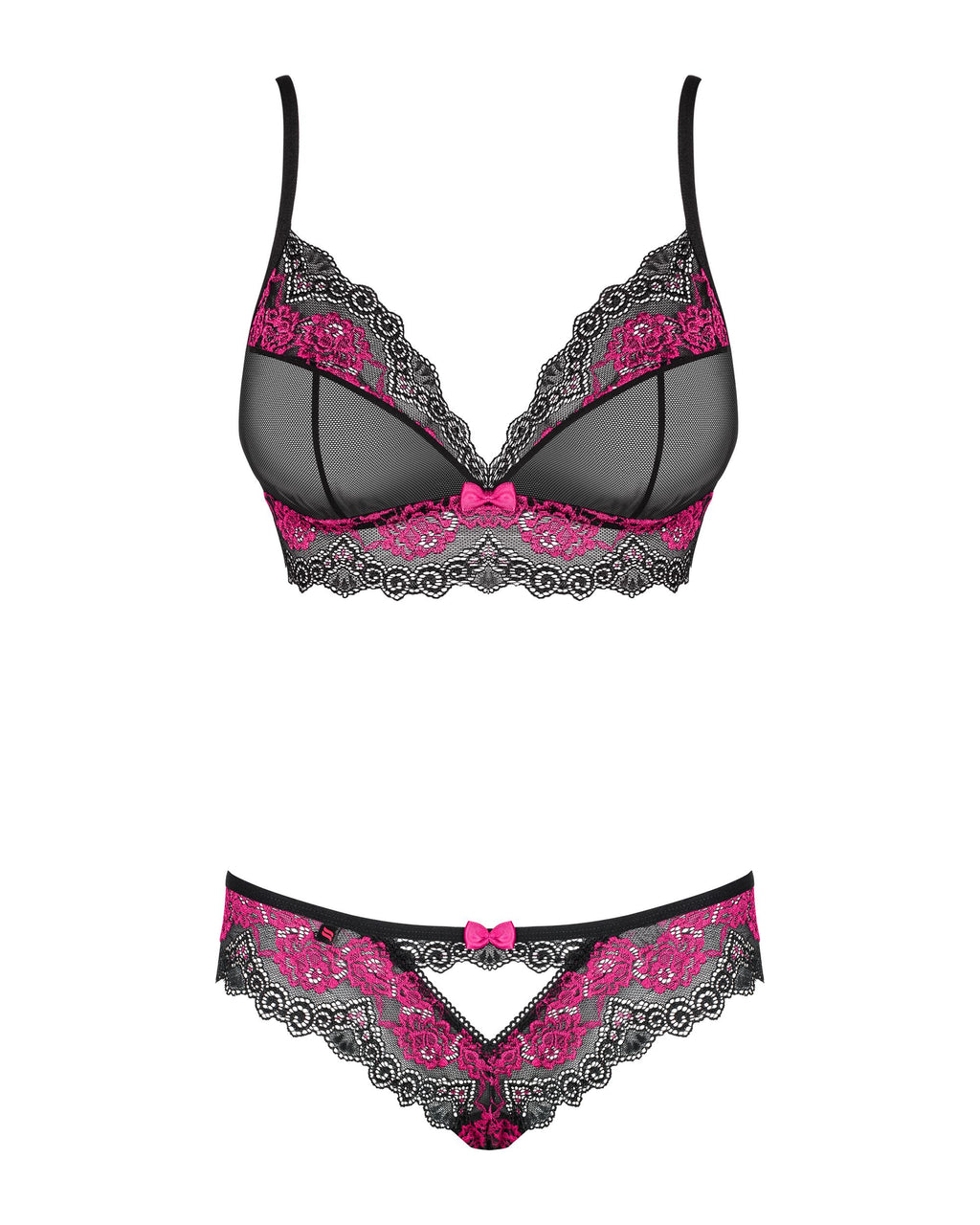 Obsessive - Tulia 2-Delige BH Set - Zwart/Roze