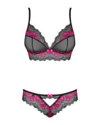 Obsessive - Tulia 2-Delige BH Set - Zwart/Roze