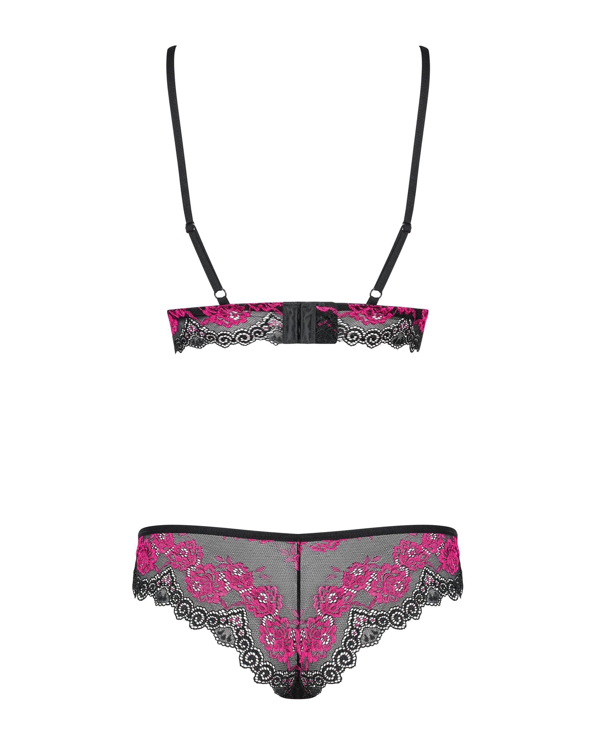 Obsessive - Tulia 2-Delige BH Set - Zwart/Roze
