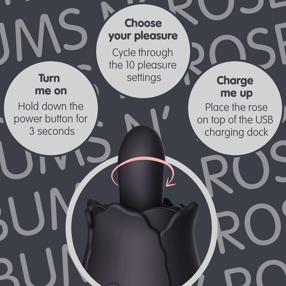 Skins - Bums N Roses Anal-Vibrator mit rotierender Zunge - Rose Buddies