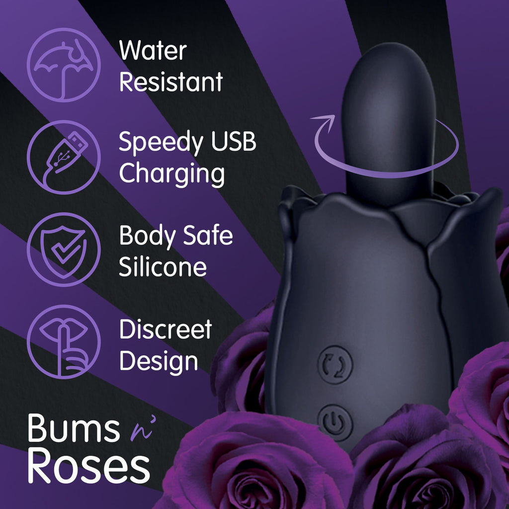 Skins - Bums N Roses Anal-Vibrator mit rotierender Zunge - Rose Buddies