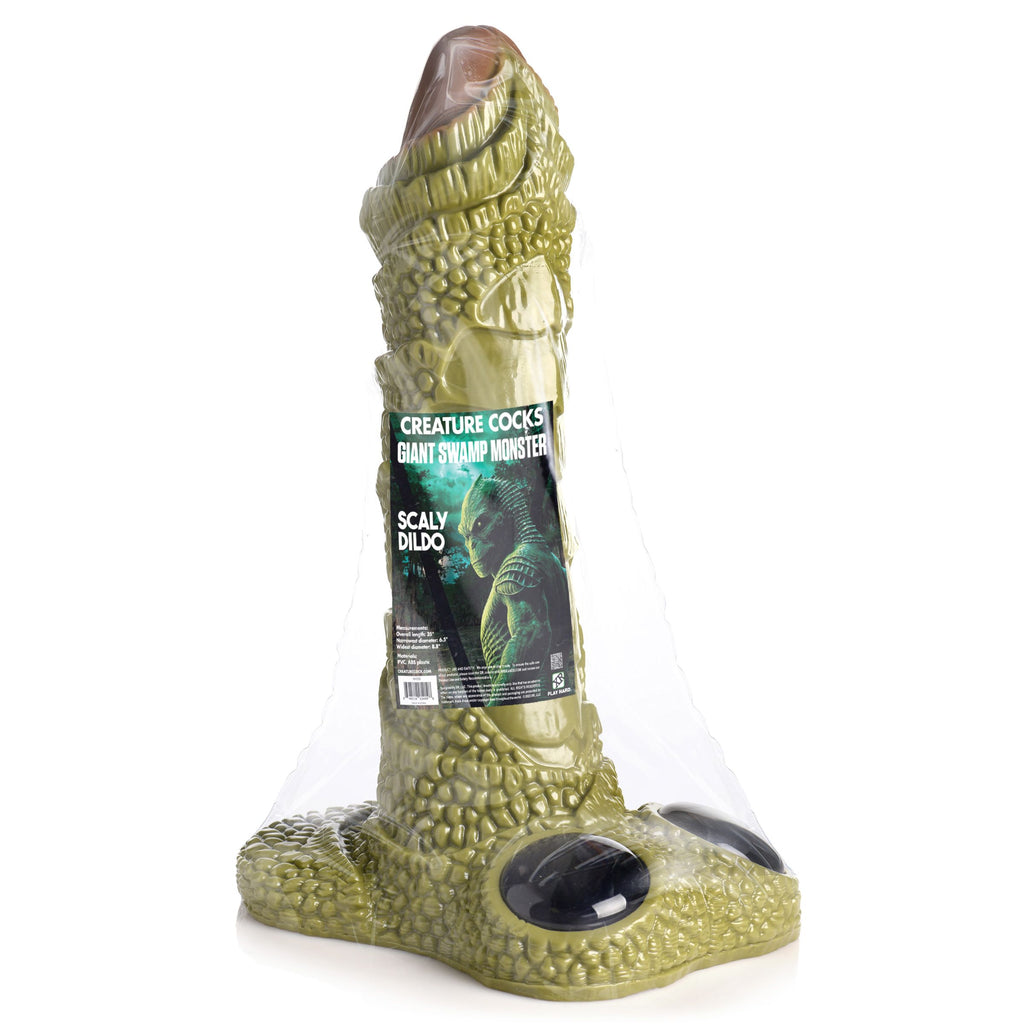 XR Brands - Riesiger Schuppiger Sumpfmonster-Dildo - Grün