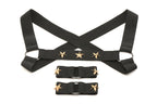 XR Brands - Brustgeschirr mit Armbändern - Schwarz