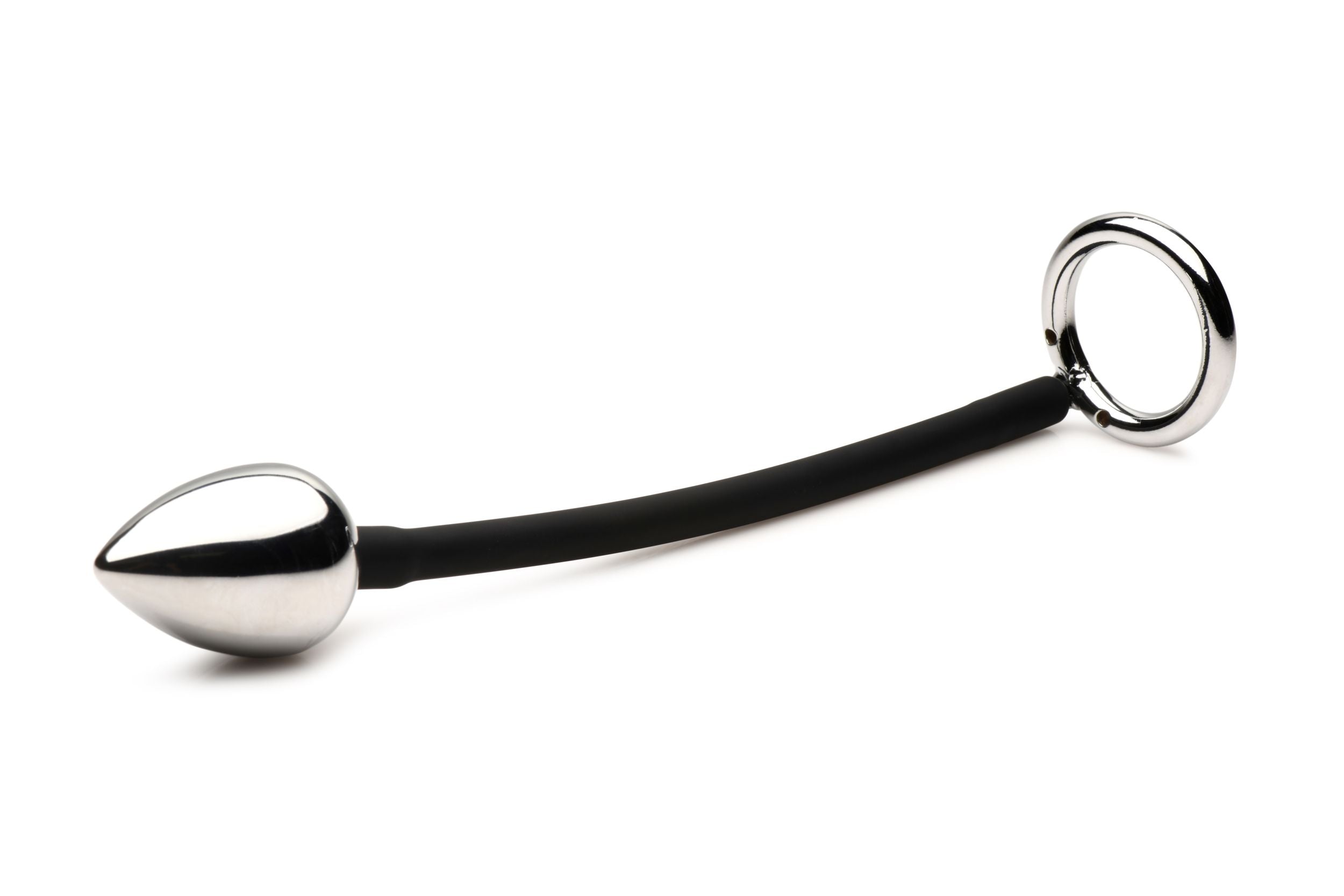 Master Series - Tug + Plug Penis- und Hodenring mit Analplug - Schwarz & Si