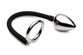 Master Series - Tug + Plug Penis- und Hodenring mit Analplug - Schwarz & Si
