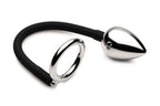 Master Series - Tug + Plug Penis- und Hodenring mit Analplug - Schwarz & Si