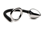 Master Series - Tug + Plug Penis- und Hodenring mit Analplug - Schwarz & Si