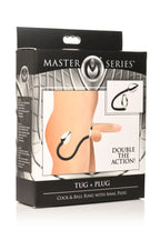 Master Series - Tug + Plug Penis- und Hodenring mit Analplug - Schwarz & Si