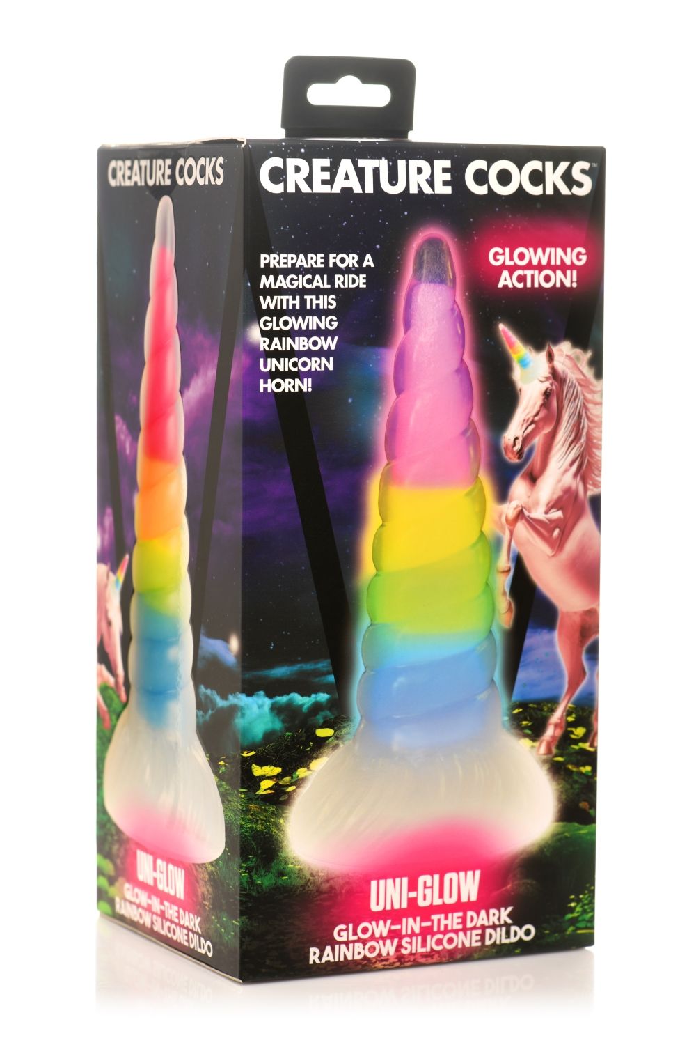 XR Brands - Leuchtender Regenbogen Silikon Dildo