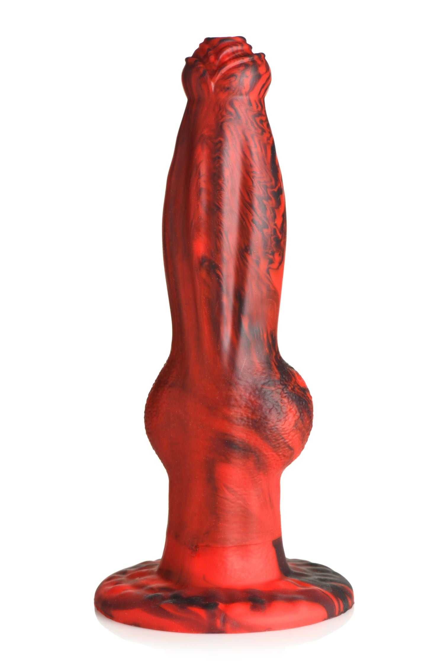 XR Brands - Hel-Wolf Stoßender & Vibrations-Dildo - Rot & Schwarz