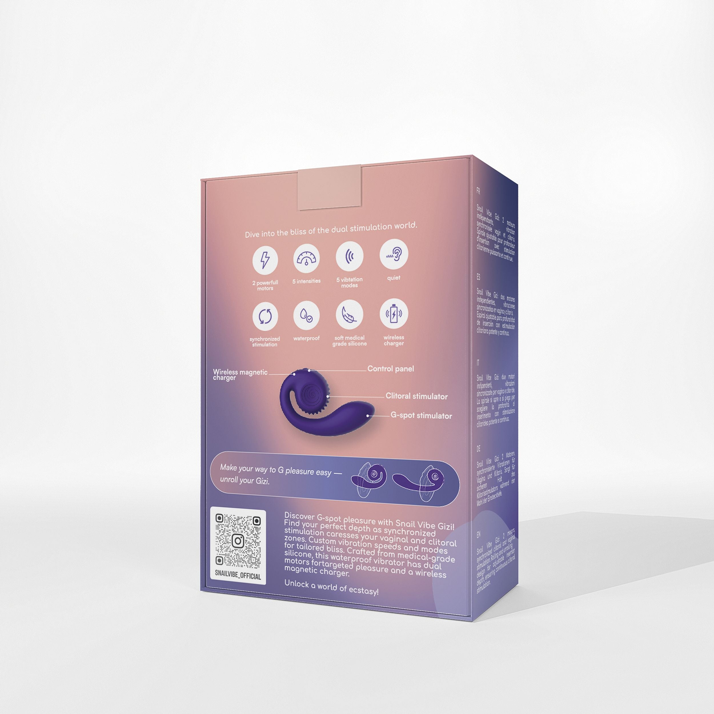 Snail Vibe - Gizi Rabbit Vibrator mit Doppelstimulation - Pfirsich