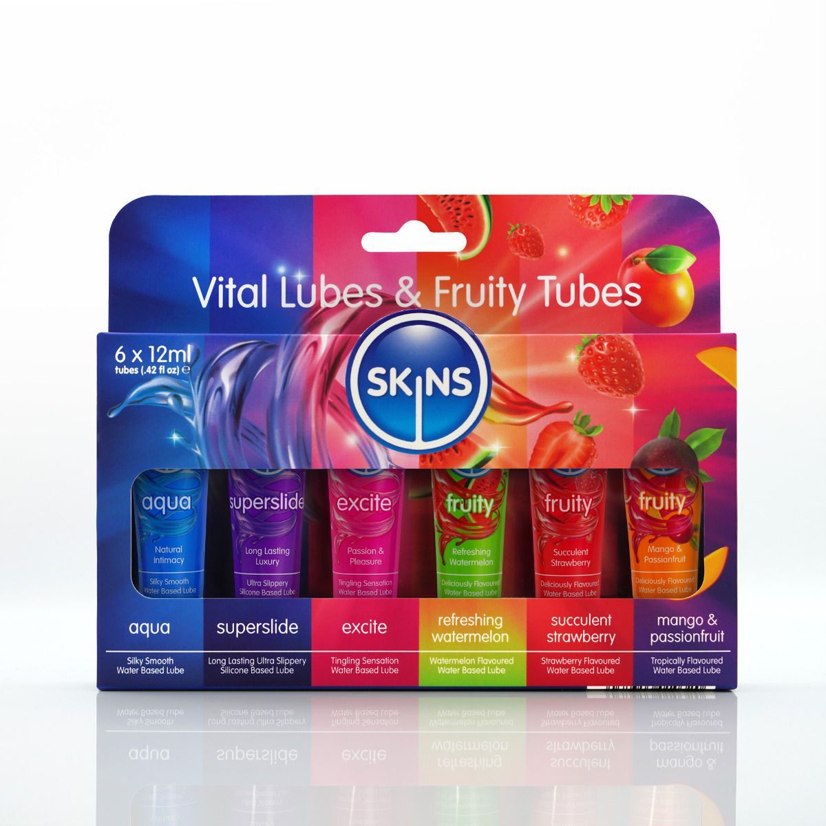 Skins Probierset Vital & Fruity Gleitgele 6x 12 ml