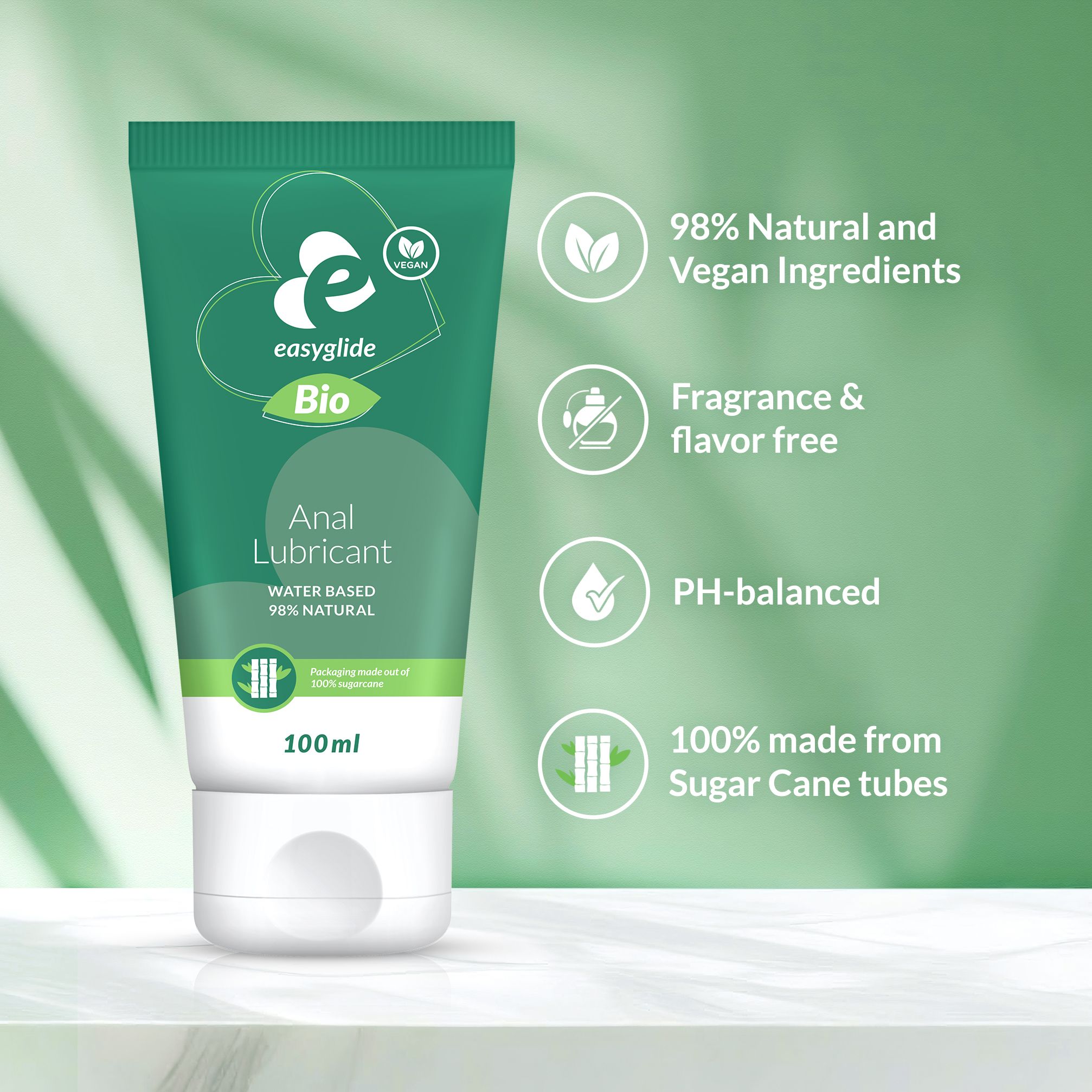 EasyGlide - Bio & Natural Gleitgel auf Wasserbasis Anal - 100 ml