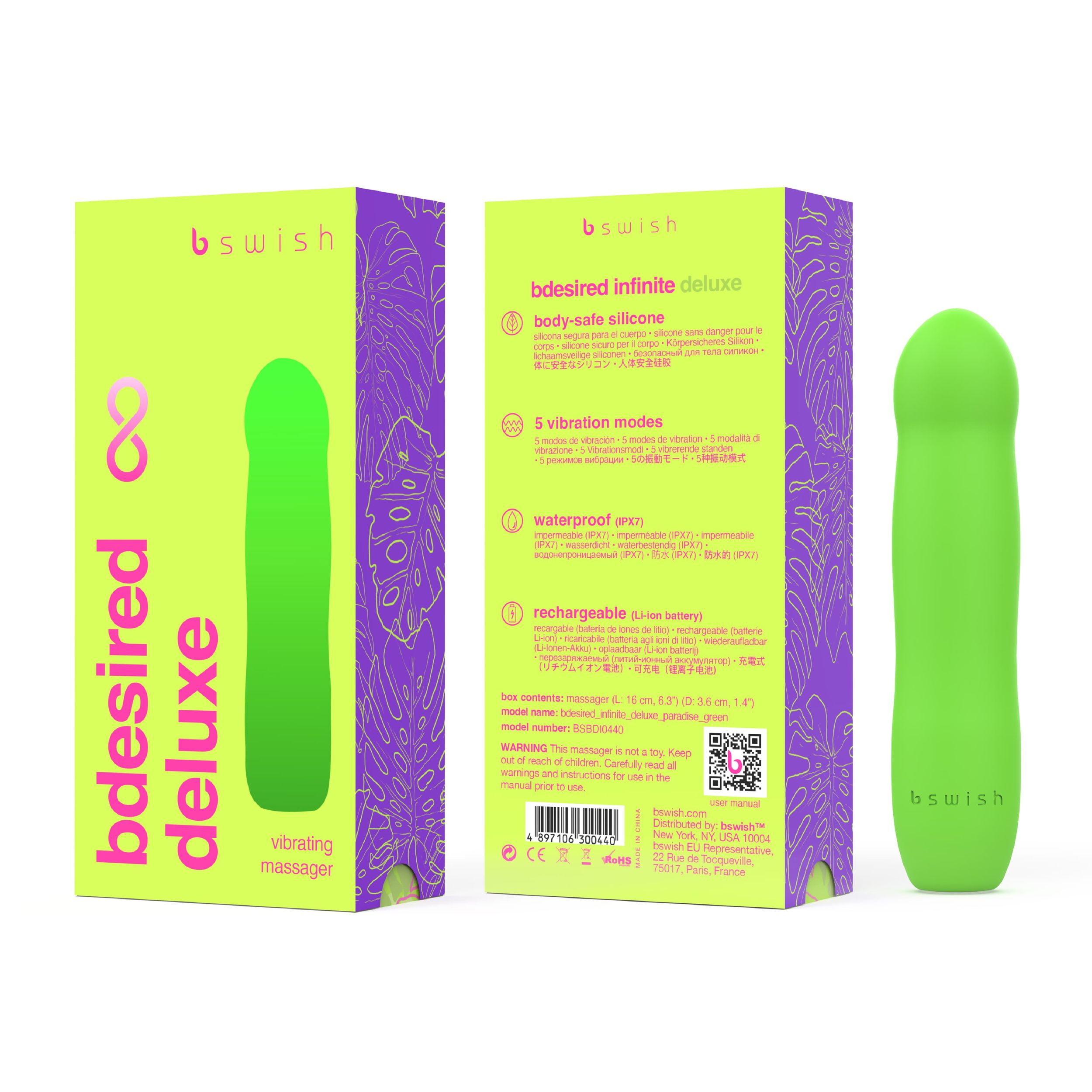 B.Swish - Bdesired Infinite Deluxe Vibrator - Silikon G-Punkt und Klitoris Stimulator