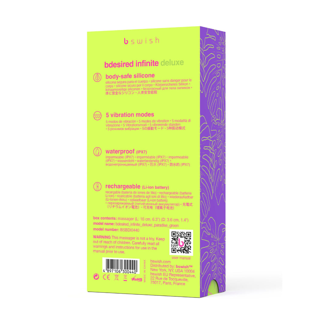 B.Swish - Bdesired Infinite Deluxe Vibrator - Silikon G-Punkt und Klitoris Stimulator