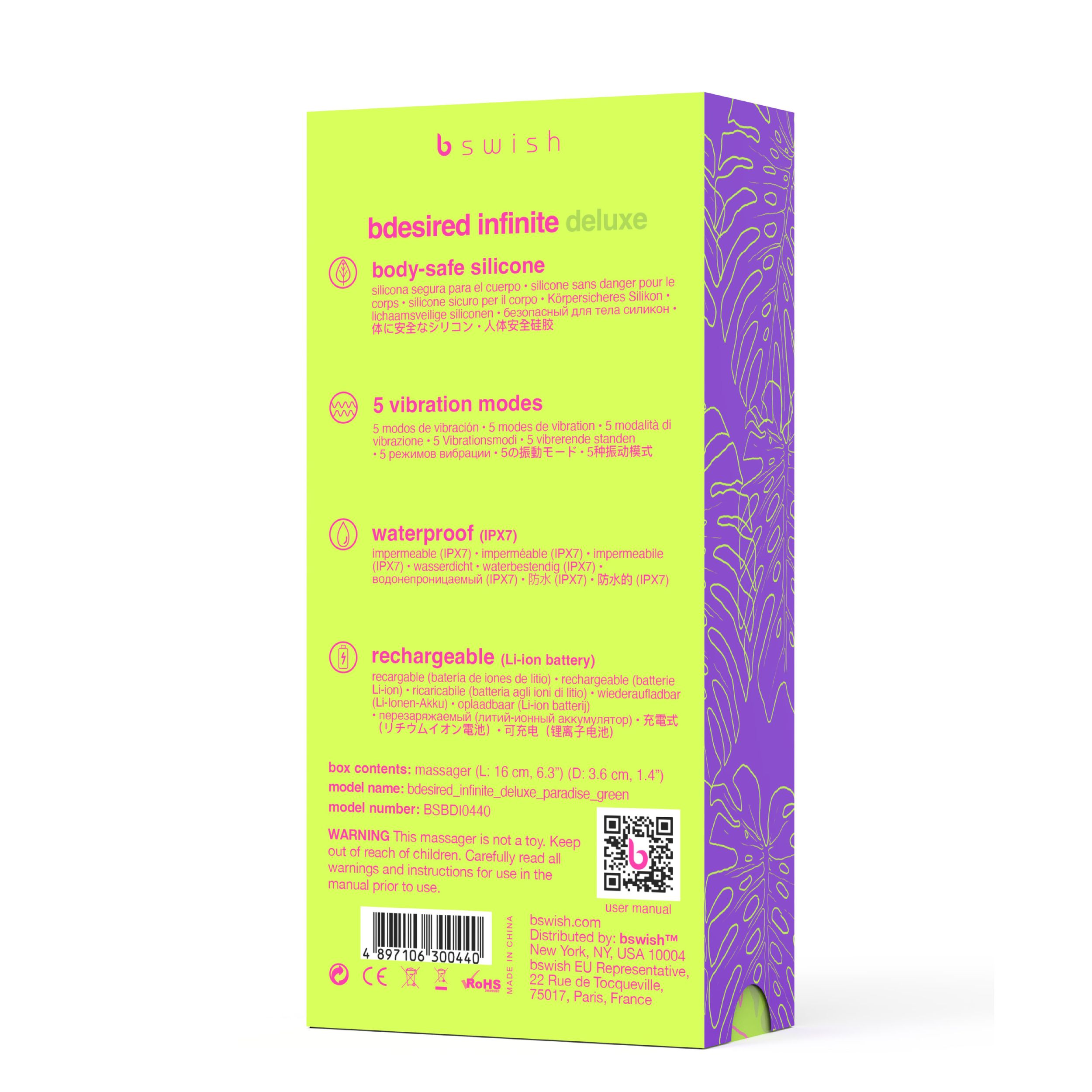 B.Swish - Bdesired Infinite Deluxe Vibrator - Silikon G-Punkt und Klitoris Stimulator