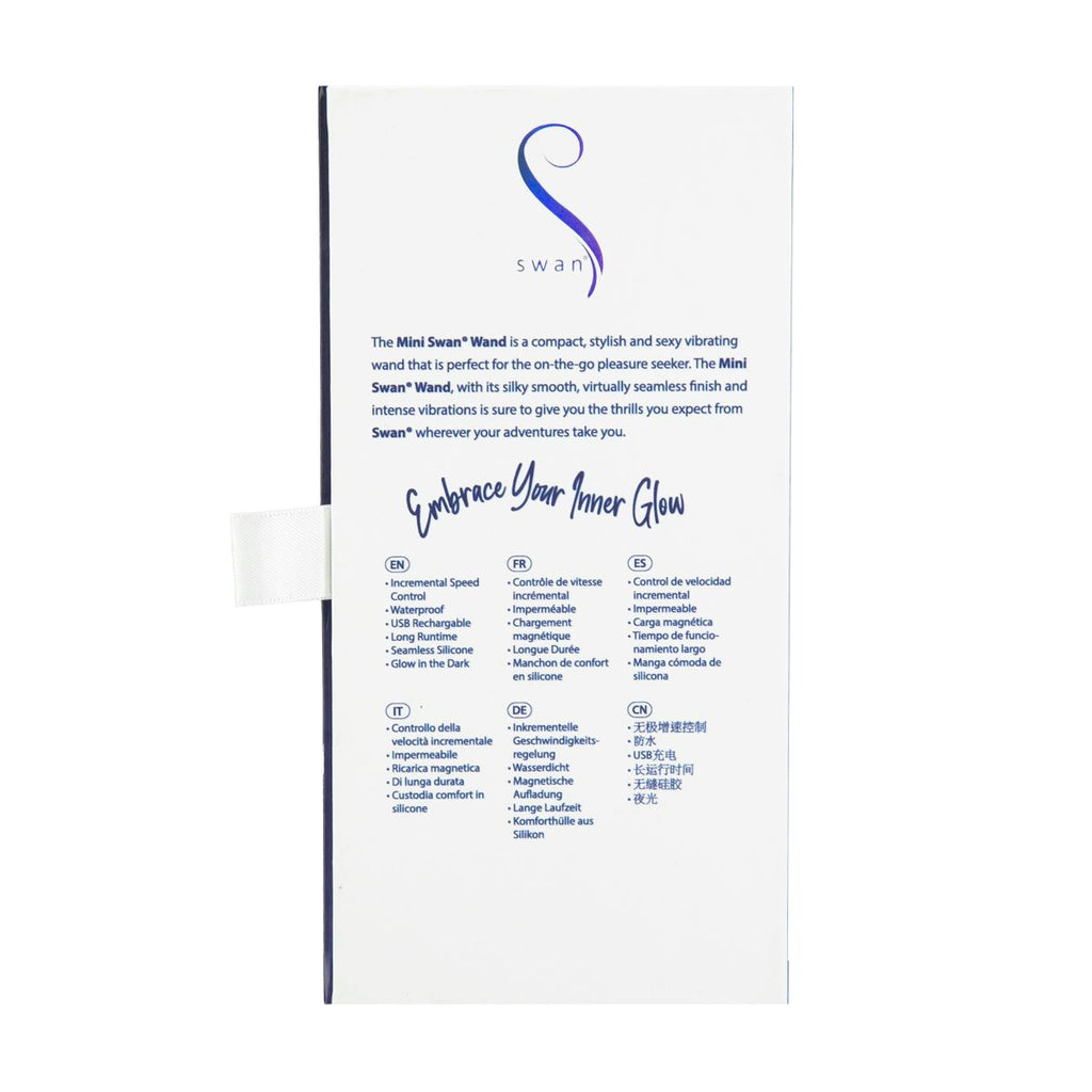 Swan - Mini Wand Vibrator Glow in the Dark - Rosa Silikon Wand