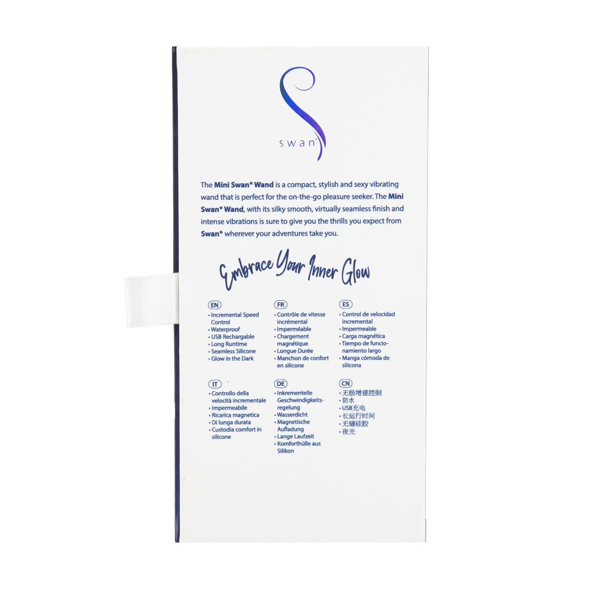 Swan - Mini Wand Vibrator Glow in the Dark - Rosa Silikon Wand