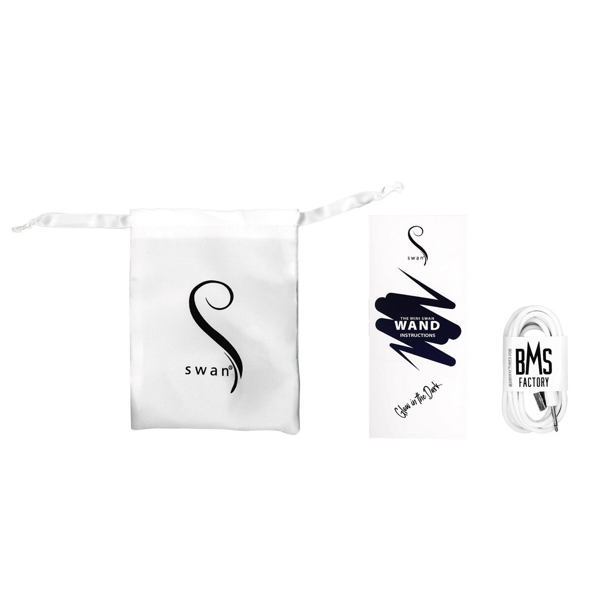 Swan - Mini Wand Vibrator Glow in the Dark - Rosa Silikon Wand