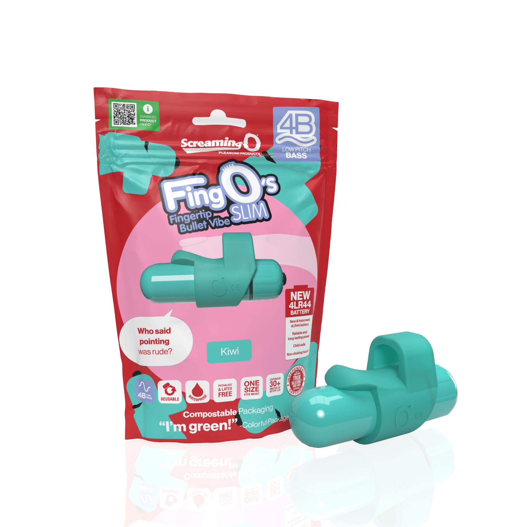The Screaming O - 4B FingO Slim Fingervibrator - Blau