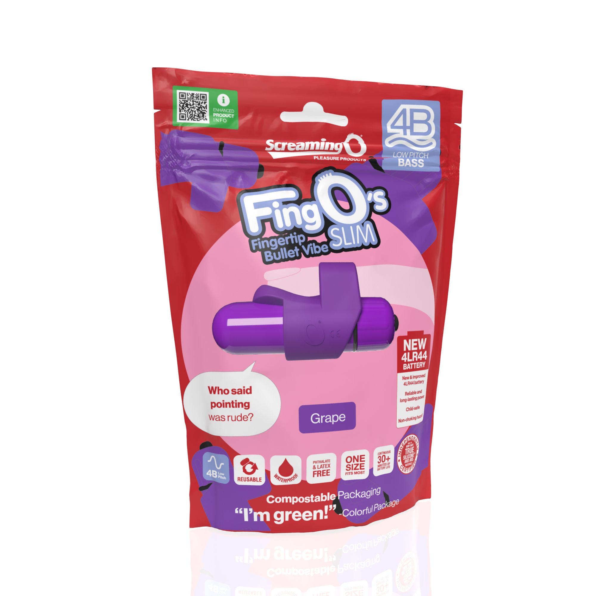 The Screaming O - 4B FingO Slim Fingervibrator - Blau