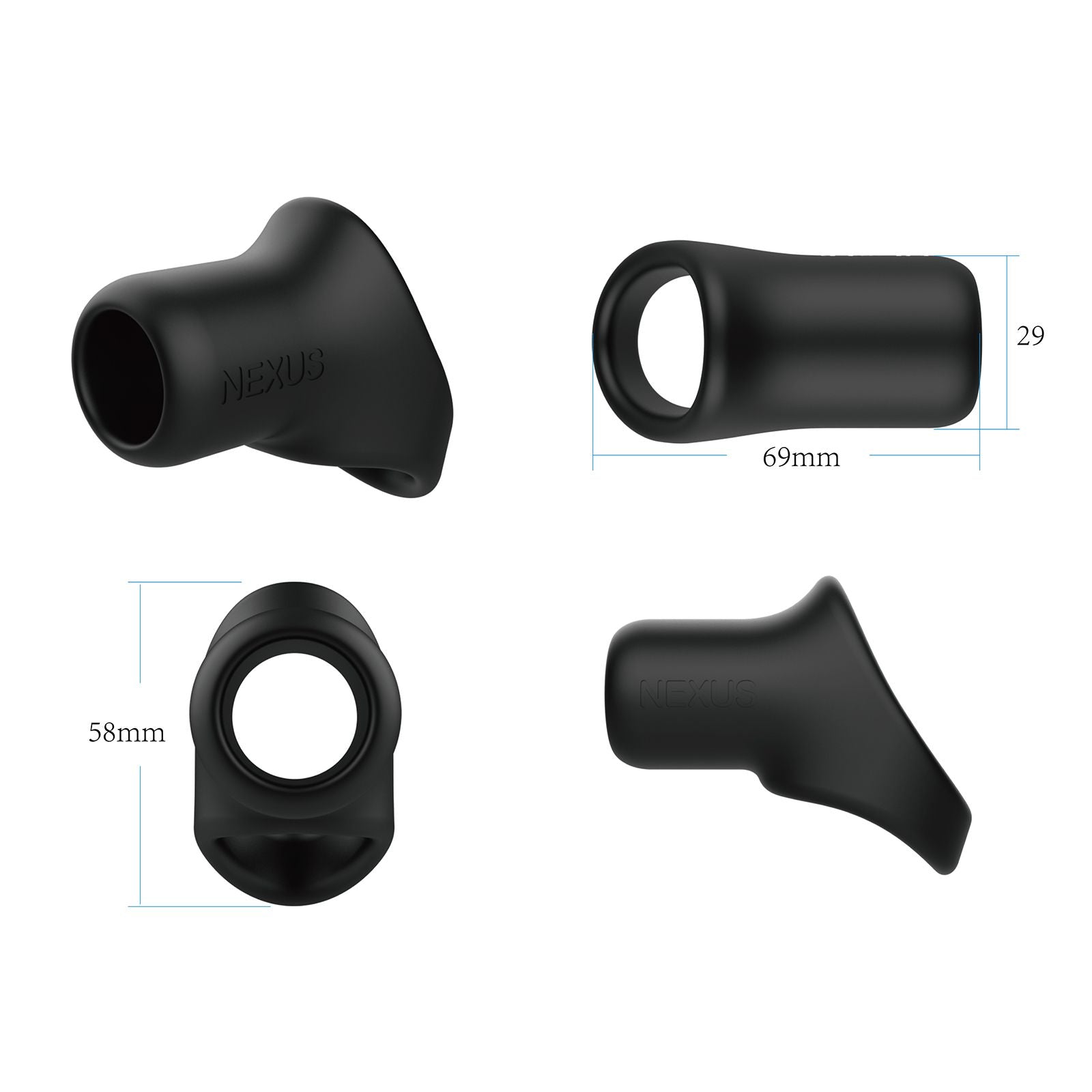 Nexus - RISE Silikon Cock- und Hodenträger - Schwarz