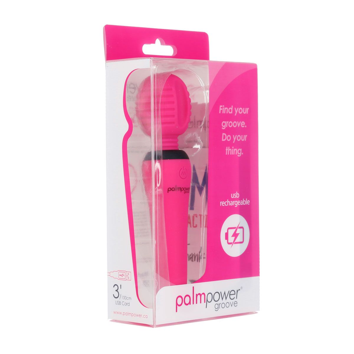 PalmPower - Groove Mini Wand Massager - Fuchsia