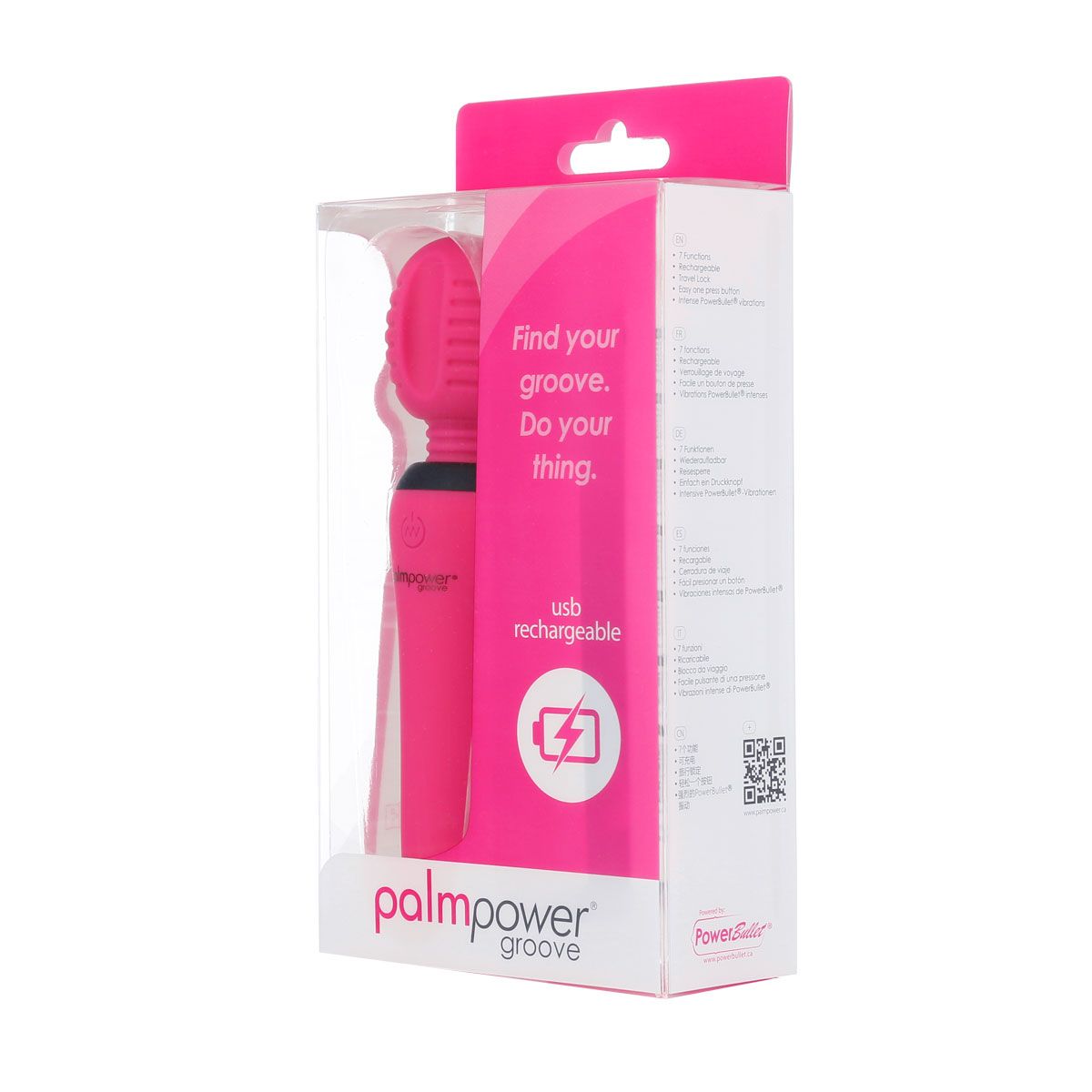 PalmPower - Groove Mini Wand Massager - Fuchsia