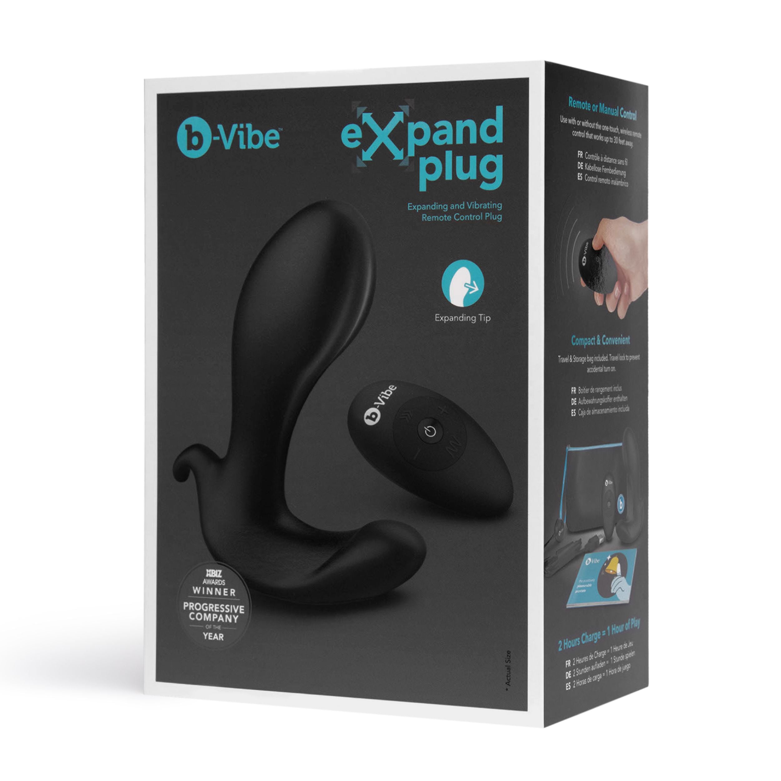 B-Vibe - Expand Plug - Expandierbarer Vibrierender Analplug mit Fernbedienung