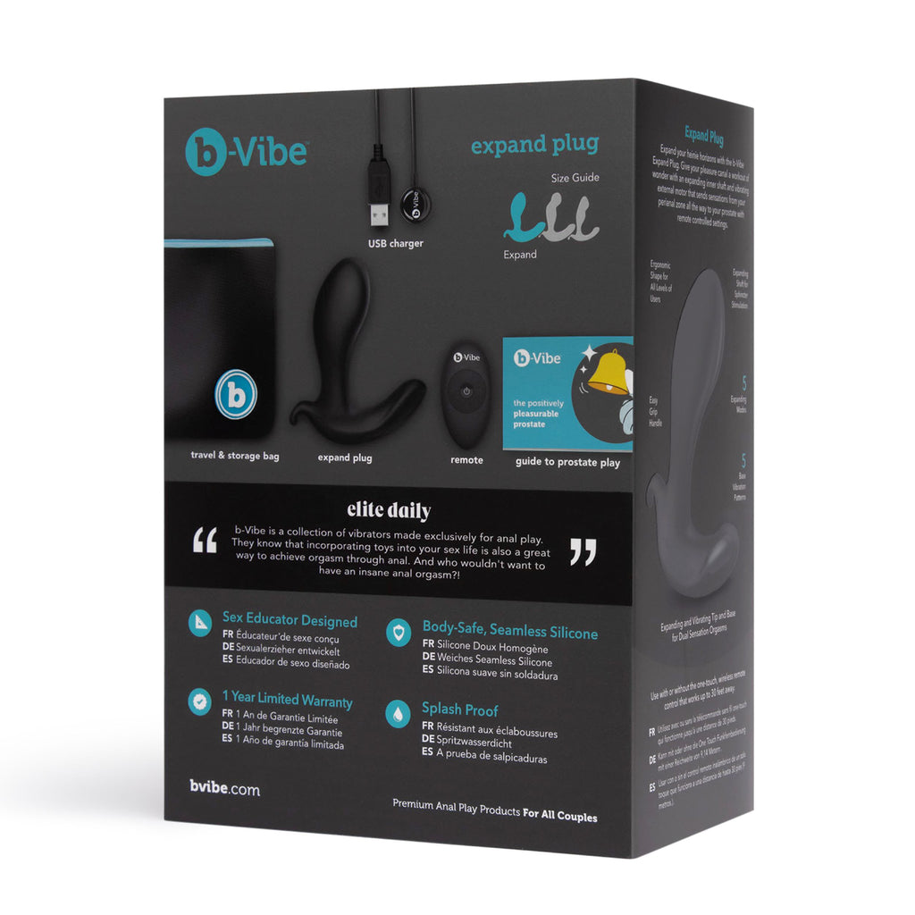 B-Vibe - Expand Plug - Expandierbarer Vibrierender Analplug mit Fernbedienung