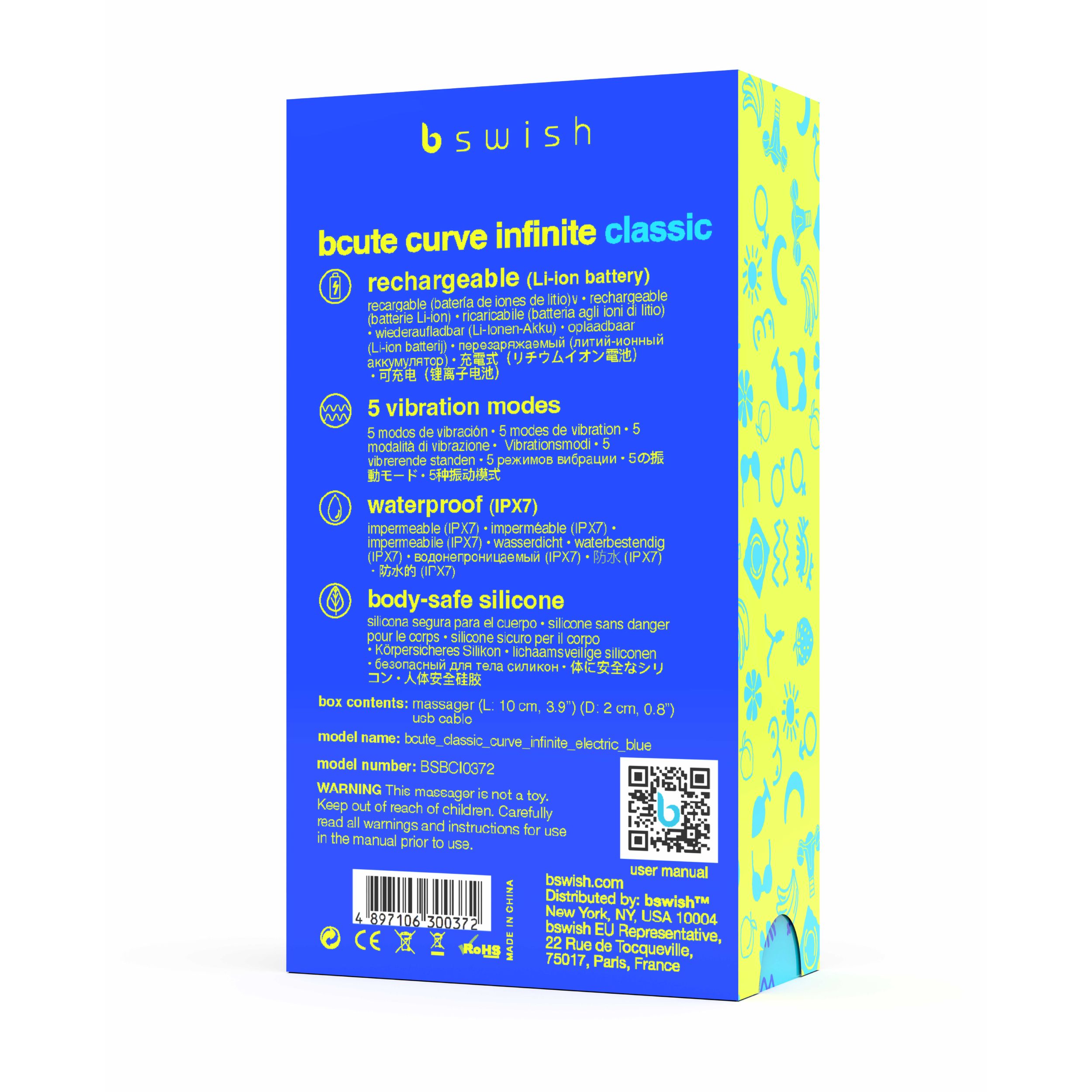 B Swish - Bcute Curve Infinite Classic Bullet Vibrator - Elektrisches Blau
