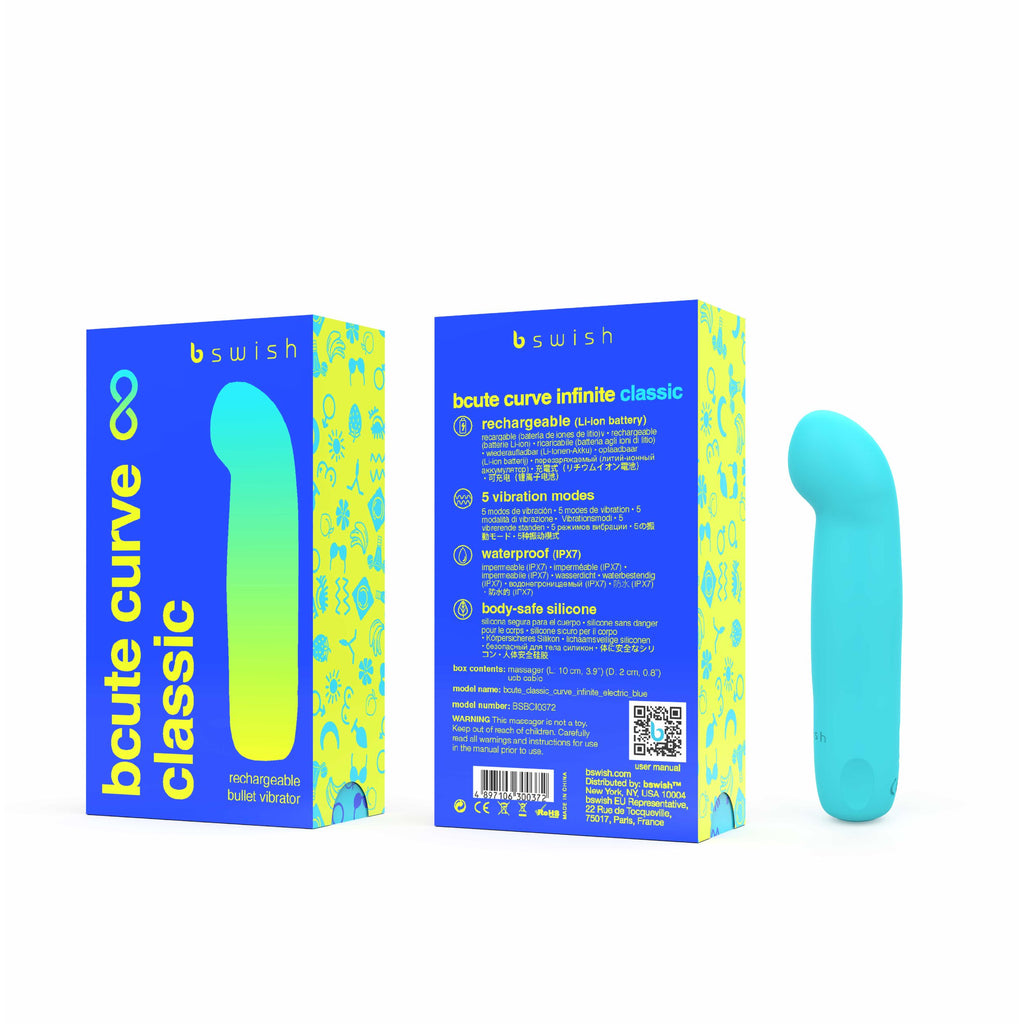 B Swish - Bcute Curve Infinite Classic Bullet Vibrator - Elektrisches Blau