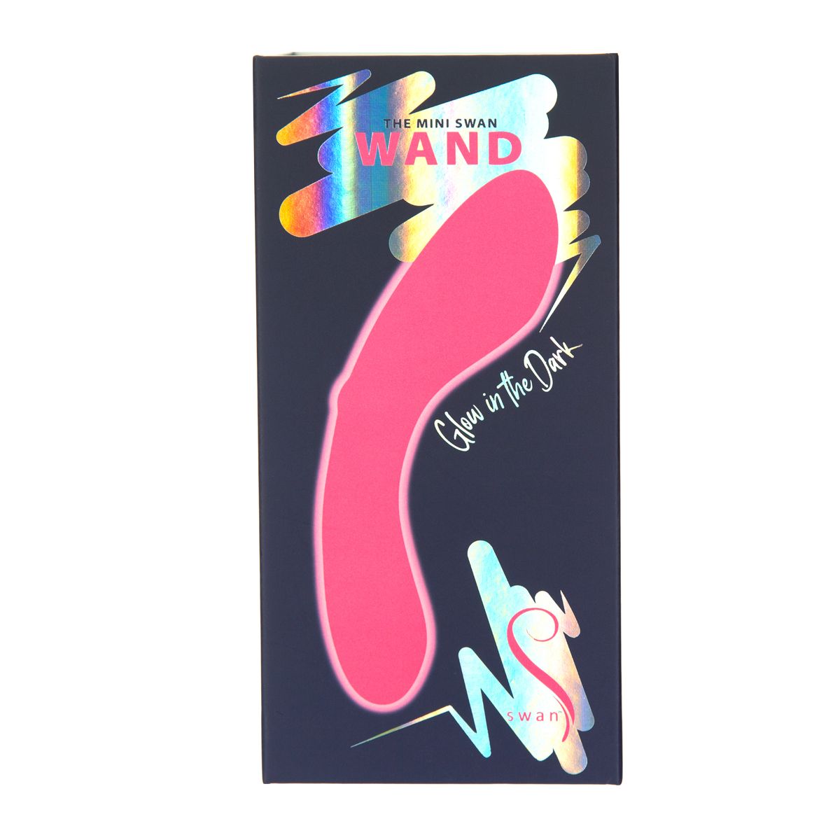 Swan - Mini Wand Vibrator Glow in the Dark - Rosa Silikon Wand