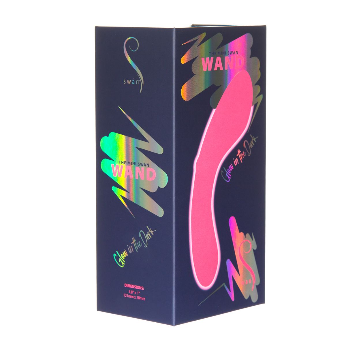 Swan - Mini Wand Vibrator Glow in the Dark - Rosa Silikon Wand