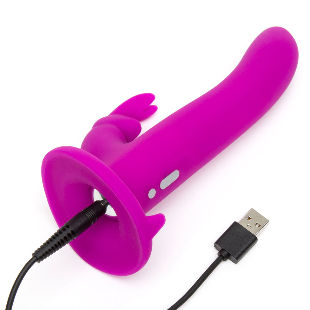 Happy Rabbit - Vibrierendes Strap-On Set - Magenta