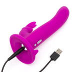 Happy Rabbit - Vibrierendes Strap-On Set - Magenta