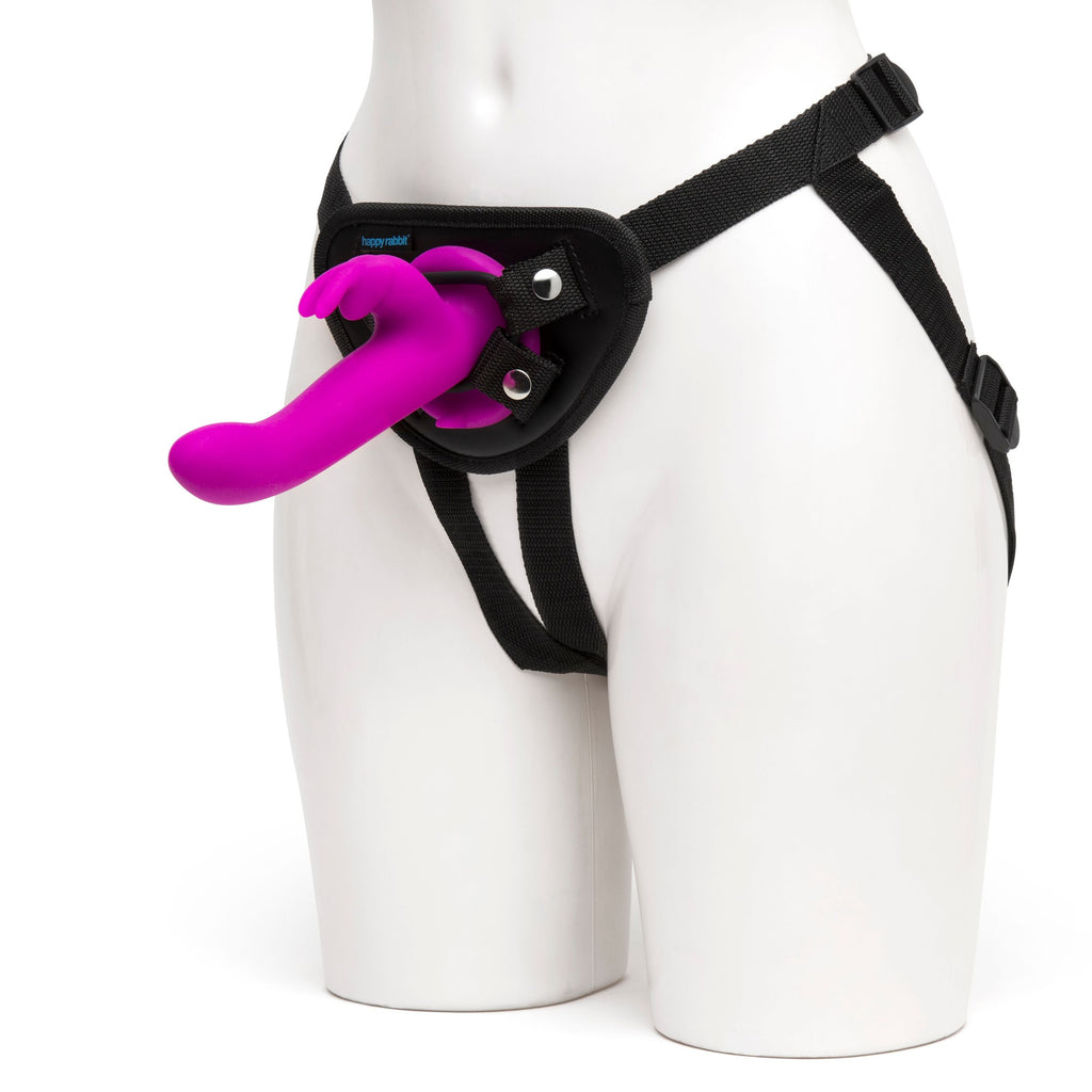 Happy Rabbit - Vibrierendes Strap-On Set - Magenta