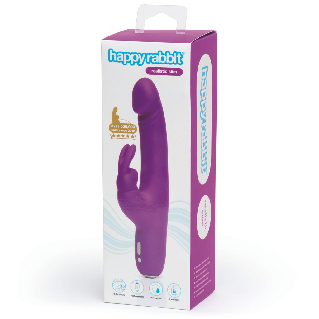 Happy Rabbit - Slimline Realistic Rabbit Vibrator - Lila
