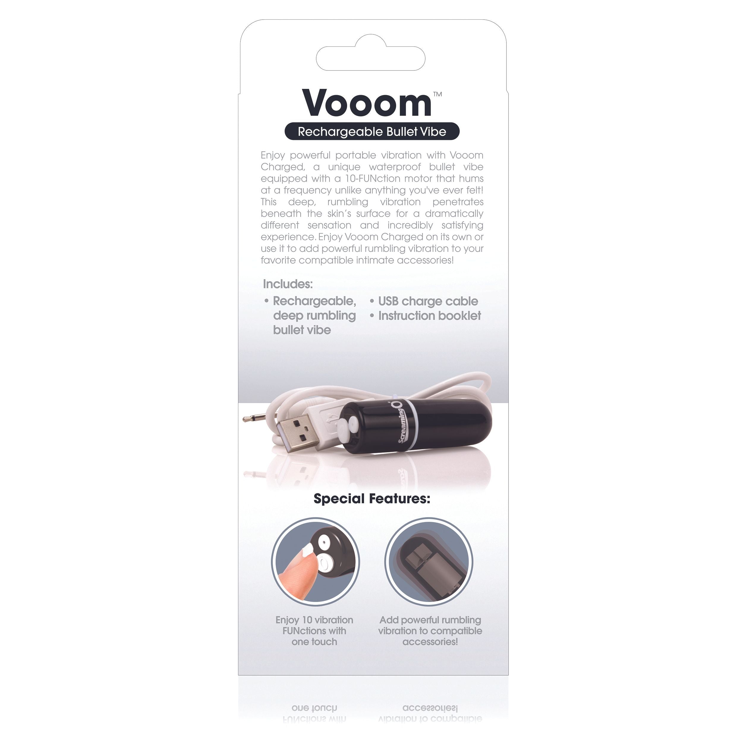 The Screaming O - Charged Vooom Bullet Vibrator - Aufladbar Schwarz