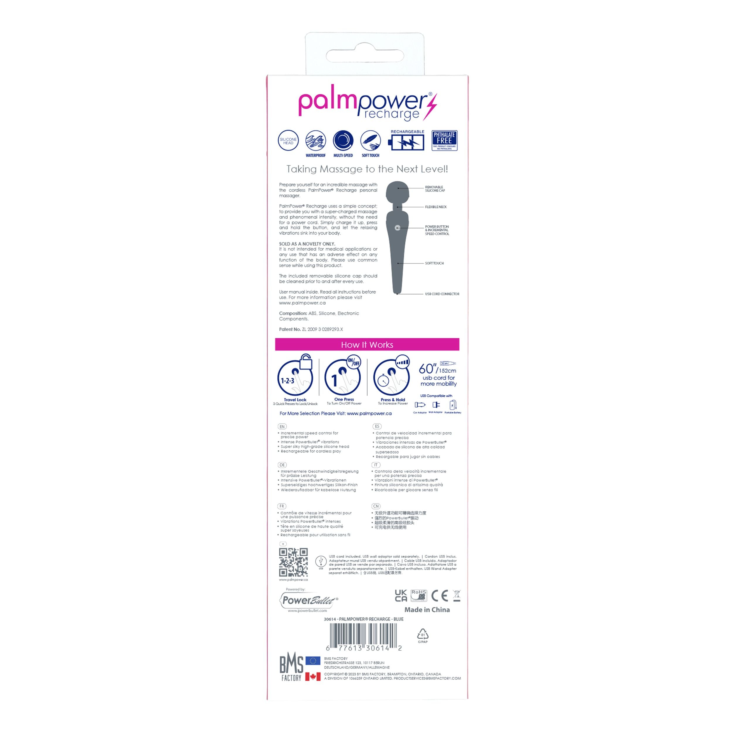Palm Power - Personal Massager Wand Vibrator - USB Aufladbar